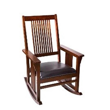 GIFTMARK Giftmark 3900C Mission Style Adult Rocking Chair with Upholstered Seat - Cherry 3900C